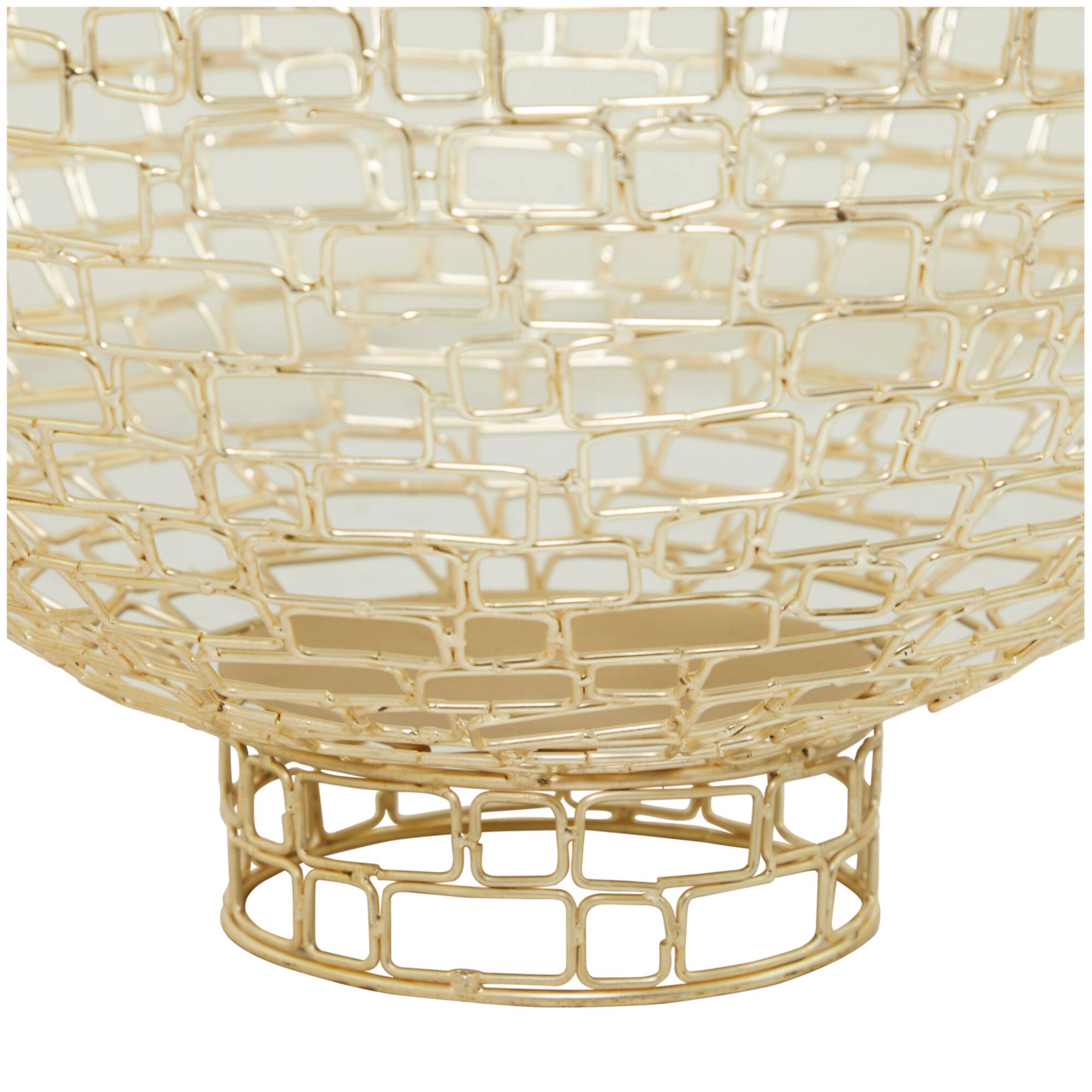 Gold Metal Chain Link Decorative Bowl Set